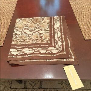 Michael Kors Tan and Cream Snake Print Scarf